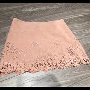 Size small, nude/pink Forever 21 suede mini skirt